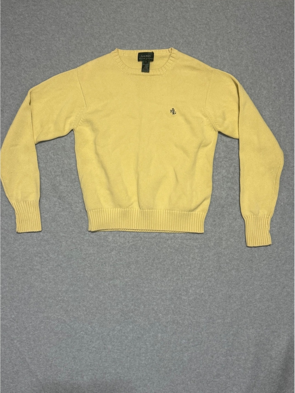 Vintage RLL Ralph Lauren Yellow Cotton Crewneck - Picture 1 of 5
